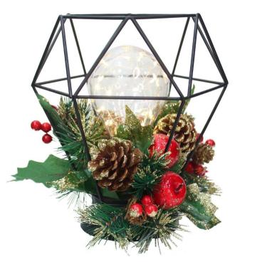 Imagem de Decoração Lamparina Natal Enfeite Iluminado Natalino 21cm