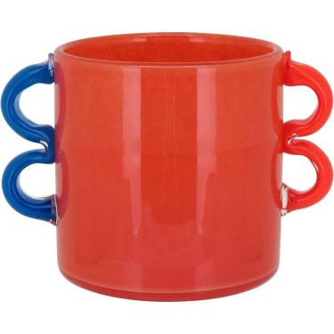 Imagem de Vaso Decorativo Enfeite Casa Vidro 15x21x21cm Laranja