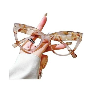 Imagem de Óculos De Leitura Estilo Gatinho Com Design Minimalista Em Bloco De Co