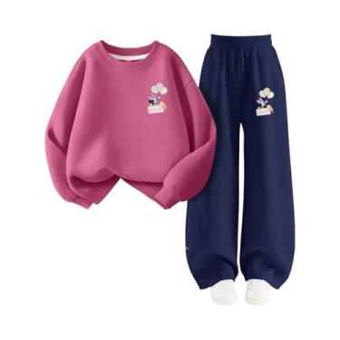 Imagem de Conjunto De Moletom Infantil Com Estampa Da Minnie Da Disney, 2 Peças,