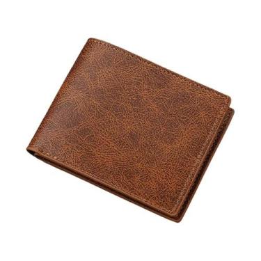 Imagem de Carteira Masculina Retrô De Negócios Curta Com Múltiplos Slots Para Ca