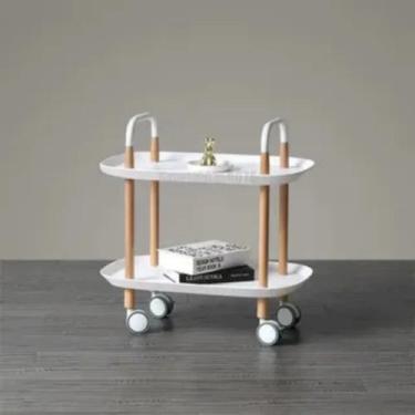 Imagem de Carrinho Organizador Estante Rack Apoio Branco Móvel Suporte Cozinha S