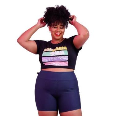 Imagem de Short Plus Size Meia Coxa Poliamida BlackOut G1 G2 G3 PINA, G3, Azul m