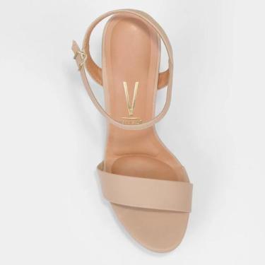 Imagem de Sandália Meia Pata Vizzano Salto Grosso Alto Feminina - Bege, 37