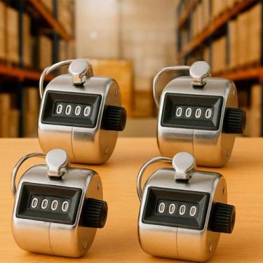 Imagem de Kit 4 Contador Manual Mecânico 4 Dígitos Analógico Numérico Pratico Co