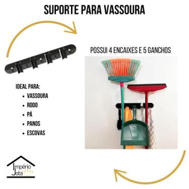 Imagem de Suporte Multiuso Vassoura - Rodo - Pá cor:CINZA - Micromax