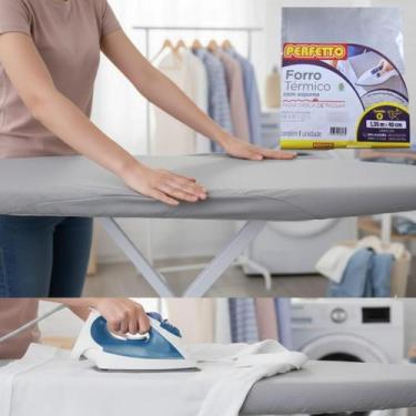 Imagem de Forro Capa Tábua Passar Roupa Térmico Ajustável Aluminiza Cor Cinza Ca