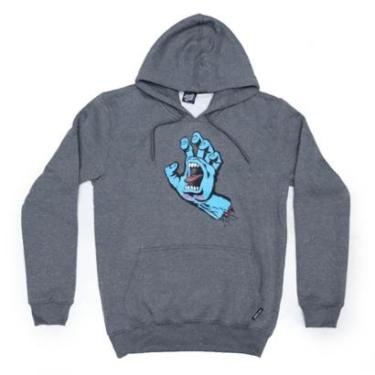 Imagem de Moletom Santa Cruz Canguru Screaming Hand - Cinza Chumbo-Masculino