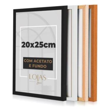 Imagem de Moldura Quadro 20x25cm Com Acetato Fotografia Poster Retrato - Preto -