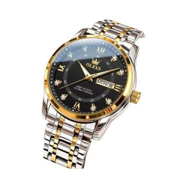 Imagem de Relógio Masculino À Prova d'Água Luminoso De Quartzo OLEVS 5513 Em Aço