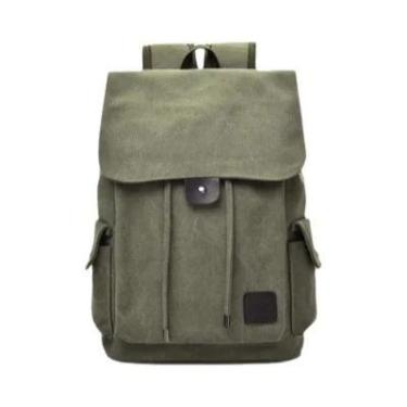 Imagem de Mochila Grande De Lona Masculina Para Viagens, Escola, Camping, Bolsa 