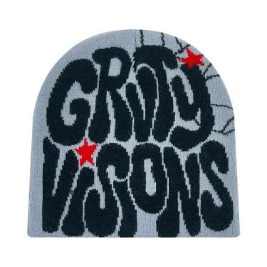 Imagem de Gorro Unissex De Acrílico Com Letra GR Em Jacquard, Estilo Europeu-Ame