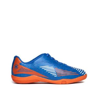 Imagem de Chuteira Futsal Infantil Molekinho Texturizada Azul/laranja, Azul, Lar