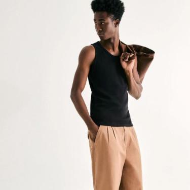 Imagem de Regata Ribana Canelada Hering Básica Slim Masculina 015M, Preto, XG
