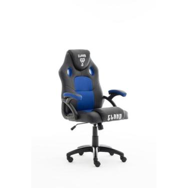 Imagem de Cadeira Gamer Jungle Preta E Azul Clanm 