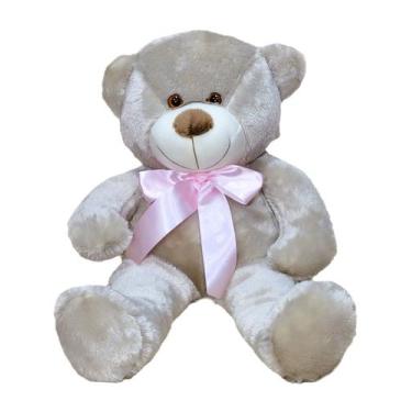 Imagem de Urso De Pelúcia Avelã  Super Macio 50 Cm - Com Laço Colorido, Decoraçã