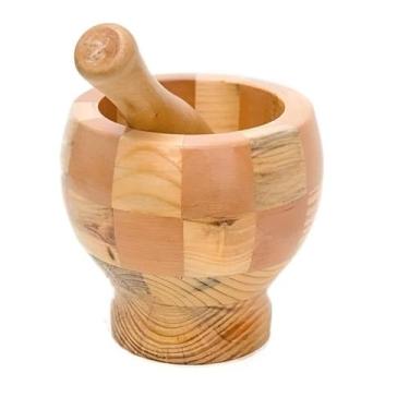 Imagem de Pilão Bambu p/ Alho com Socador 10,5cm  Ke Home - Outras