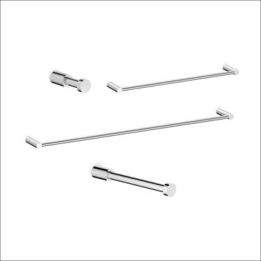 Imagem de Kit de Acessórios 4 Peças Flow 60cm x 23,4cm x 5,5cm Cinza/Cromado Cel