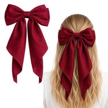 Imagem de Laço Presilha de Cabelo Estilo Coreano Moda Dorama Grande Toque de Sed