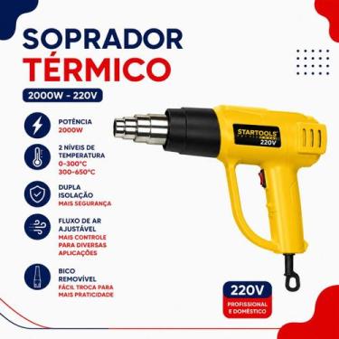 Imagem de Soprador Térmico 2000w Profissional 650c 2 Estágios Potente - STARTOOL
