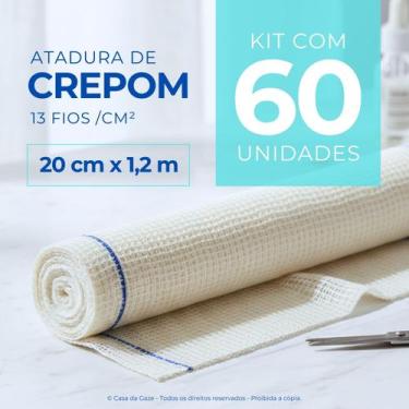 Imagem de Atadura Crepom Faixa Bandagem Elástica 20cm Kit 60 Unidades - Casa da 
