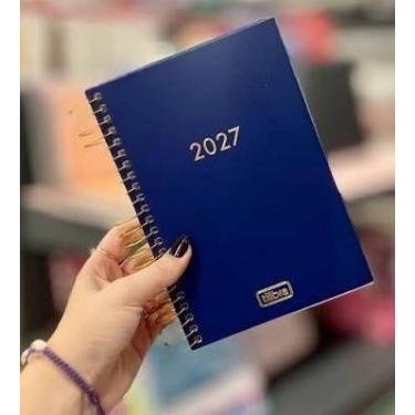 Imagem de Agenda Executiva Diária 2027 Napoli Azul Marinho Espiral 12,9x18,7cm -