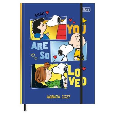 Imagem de Agenda costurada 2027 M7 Snoopy 176 folhas Tilibra Cor:Azul, Azul