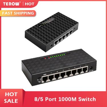 Imagem de 5/8 portos gigabit switch 10/100/1000mbps  16 portas 100m ethernet rede switch lan hub de alto