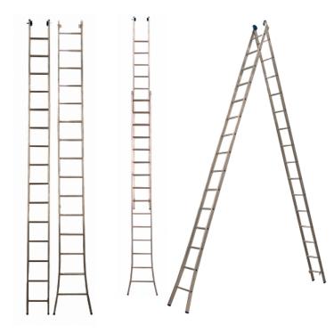 Imagem de Escada Alumínio 3 Em 1 Extensiva 2 X 15 - 30 Degraus Alumasa