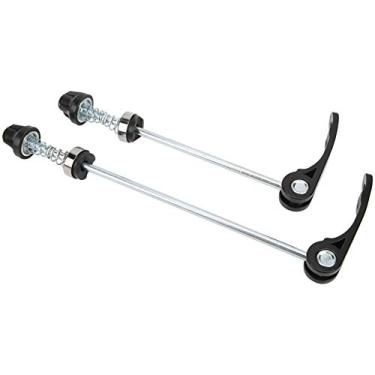 Imagem de Espeto de bicicleta de eixo de aço, 1 par espeto de liberação rápida de bicicleta de liberação rápida espeto de bicicleta dianteiro traseiro para exterior para mountain bike(Preto)