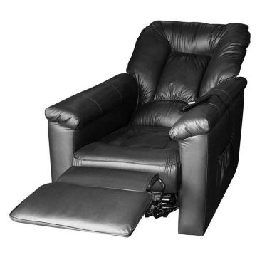 Imagem de poltrona elétrica reclinável império corino preta
