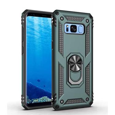 Imagem de LVSHANG Capa de celular para Samsung Galaxy S8 Capa e suporte, com capa magnética, proteção resistente à prova de choque para Samsung Galaxy S8 (Cor: Verde)