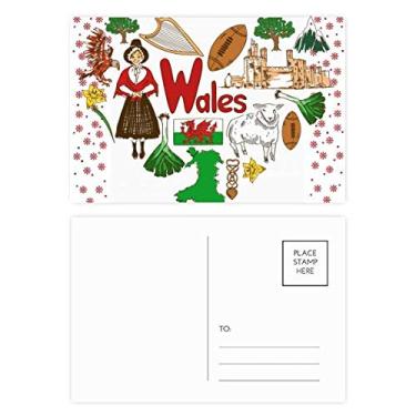 Imagem de Wales Love Heart UK Landscap Bandeira Nacional Natal Flor Celebração Cartão postal Bênção