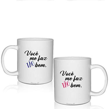 Imagem de Kit 2 Canecas Brancas - Me faz Bem - Dia dos Namorados