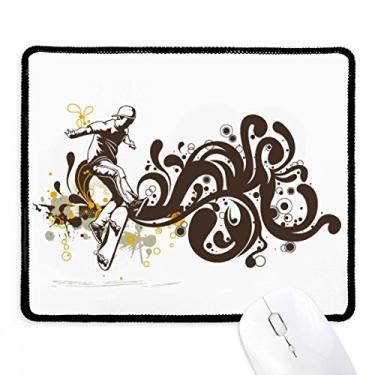 Imagem de Tapete de borracha para jogos de inverno com estampa floral e bordas costuradas