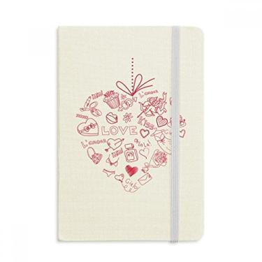 Imagem de Caderno de Anjo em Formato de Coração Vermelho para Dia dos Namorados em Tecido Capa Rígida Clássico Diário