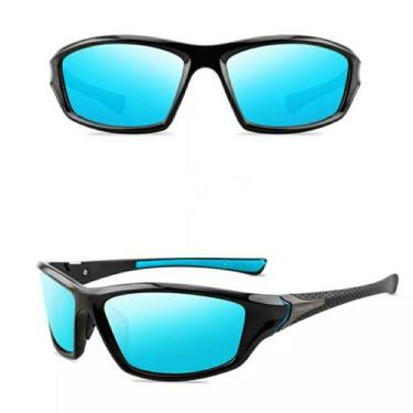 Imagem de Óculos De Sol Polarizado Masculino Azul Espelhado Praia Volei Tenis S5