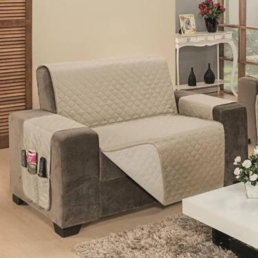 Imagem de Protetor De Sofá Dupla Face Impermeável Mr 2 Lugares King - Cáqui-palha