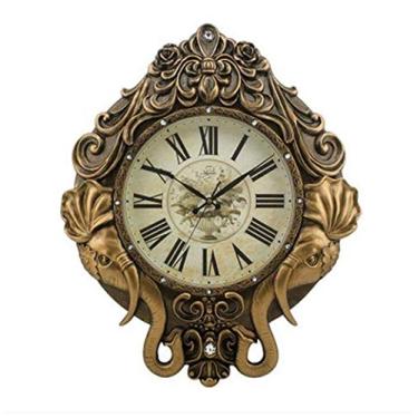 Imagem de Relógio de parede 66.0 cm relógio de parede mudo sala de estar relógio de parede relógio de parede pendurado mesa resina quartzo grande relógio de parede arte (cor: ouro antigo -177A) (cor: prata