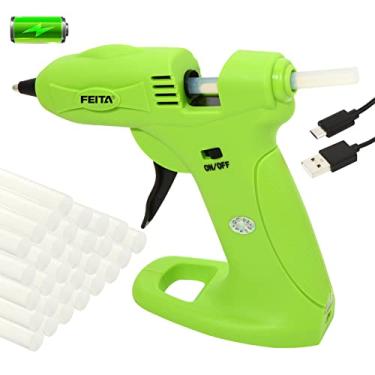 Imagem de Kit de pistola de cola quente sem fio – Mini pistola de cola FEITA recarregável por USB de 2650 mAh com 30 bastões de cola – Pistolas de cola pequenas sem fio com farpa, o construtor para artesanato,
