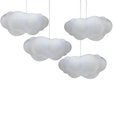 Imagem de Kit 4 Luminárias Pendentes Infantil Usare Nuvem Fluffy Branca