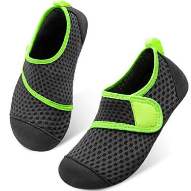 Imagem de Centipede Demon Meias aquáticas infantis para atividades ao ar livre, secagem rápida, para esportes, praia, piscina, surfe, Cinza, verde, 31-32