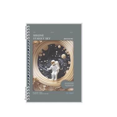 Imagem de Joucien Livro de cartão espesso, páginas internas, caderno de folhas soltas, adequado para estudantes, caderno central de substituição de folhas soltas - verde militar (grade B5/60 fotos)