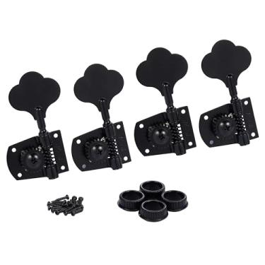 Imagem de KAISH Black Lefty Cloverleaf Tuners Bass Tuning Machines teclas de afinação de baixo para padrão/Highway One Series Jazz J Bass/Precision P Bass
