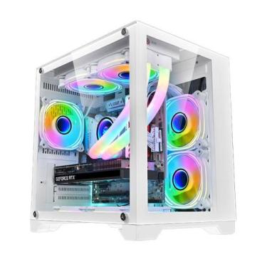 Imagem de Gabinete matx bpc-345b brazilpc gamer branco /4 cooler