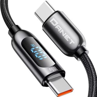 Imagem de Cabo Carregamento Rápido Visor Dados USB Tipo C 1.2m Trançado - Danet