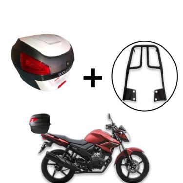 Imagem de Baú 29 Litros Awa Proos + Bagageiro  Fazer 150 2014+, Branco