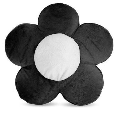 Imagem de Almofada de Pelúcia Flor Preta 45 cm Antialérgica - CTX