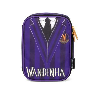 Imagem de Estojo Box Wandinha 100 Pens Juvenil Família Addams Escolar - Luxcel, 