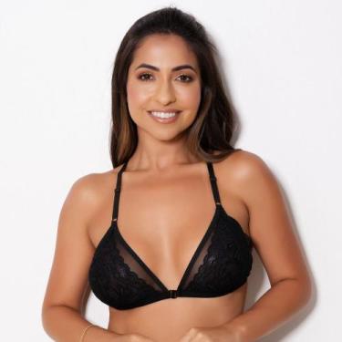 Imagem de Sutiã sem bojo Nadador com Transparência - Minha Calcinha, Preto, GG